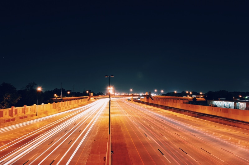 lighting equipment, traffic, long, road, sky, time, exposure, nature, city, headlight, nighttime, mode of transportation, transportation, multiple lane highway