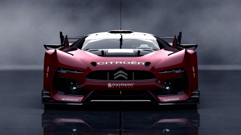 Citroën GT, 2K, red, wheel, front view, Gran Turismo 5, sports, sports car, racecar, motor vehicle, citroen, close-up, transportation, no people, sports race