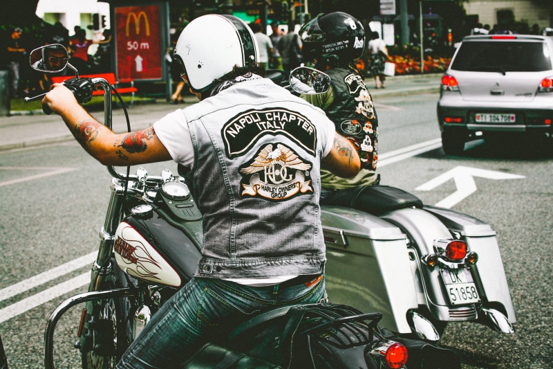 motor, one person, men, urban, 4K, crash helmet, motor vehicle, road, transportation, tattoos, focus on foreground, chopper, ride, motorcyclist, lifestyle