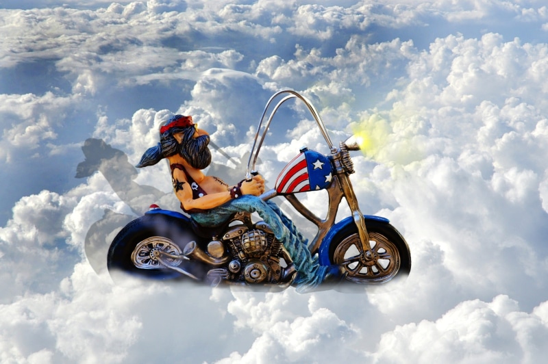 bikes, motorcycle, cruiser, dom, cool, man, sky, motorcycling, funny, chrome, super moon, joy of life, photo montage, 1080P, adult, outdoors, cloud - sky