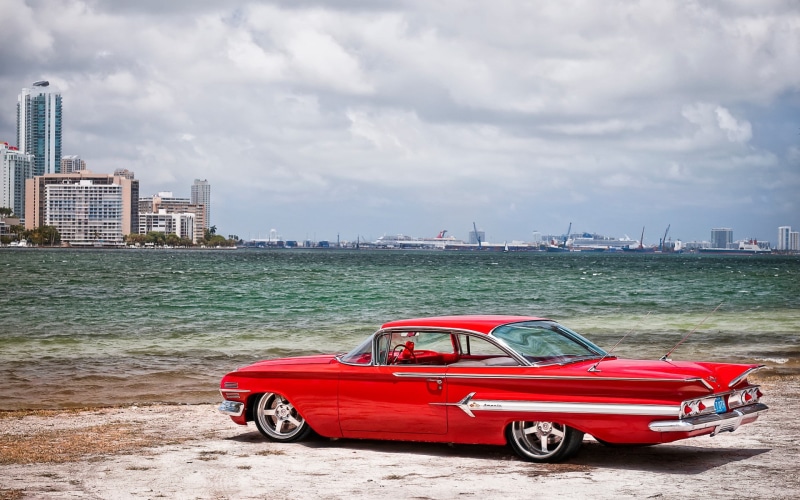 chevrolet, impala, car, cars, classic, hd, beach, 1080P