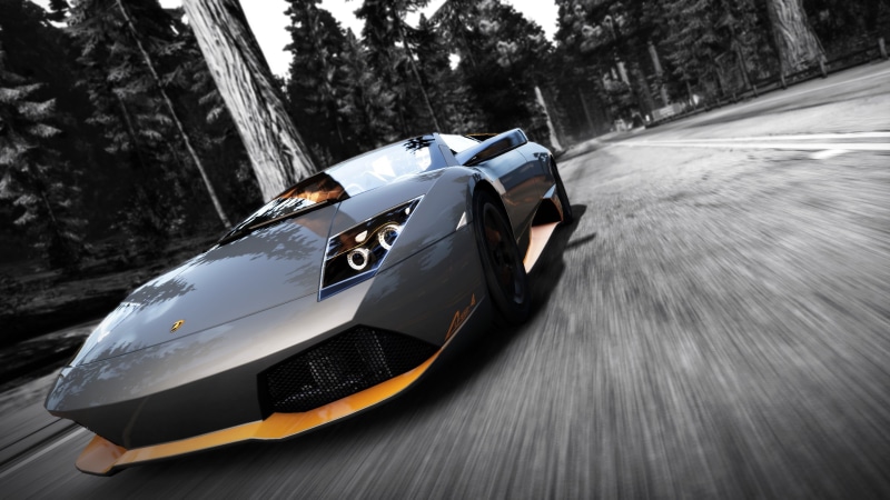 murcielago, mode of transportation, land vehicle, nature, no people, travel, motion, gray, on the move, Lamborghini, 2K, speed, forest, blurred motion