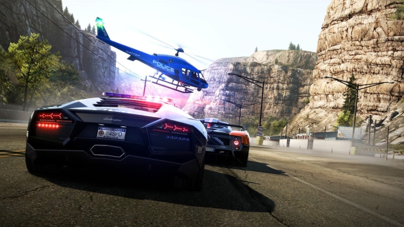 day, land vehicle, Need for Speed: Hot Pursuit, sky, mountain, built structure, street, car, building exterior, on the move, travel, motor vehicle, mode of transportation