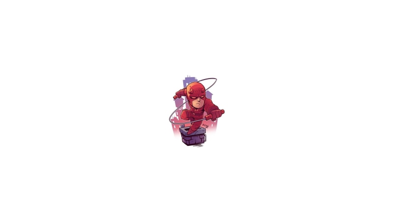 Marvel Comics, 1080P, Daredevil, white background, minimalism, simple background, artwork
