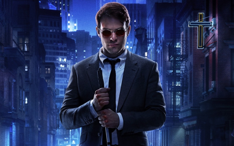 s, Series, man, Charlie, jacket, Cox, Daredevil, suit, black, TV, 1080P