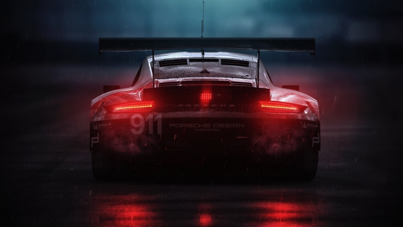 Porsche, Rendering, 1080P, Auto, 3DS Max, Porsche 911, Rain