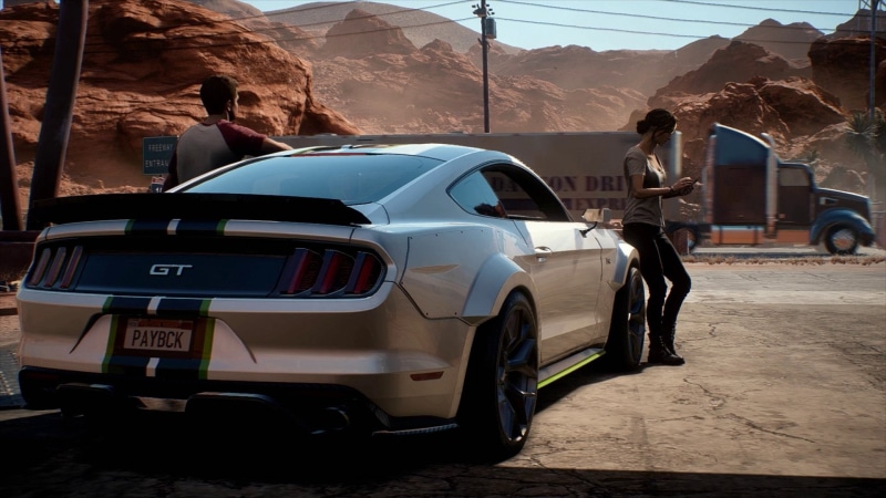Ford Mustang GT, nature, Ford, land vehicle, Need for Speed Payback, mode of transportation, day, transportation, Jessica Miller, Car, outdoors, road, 1080P