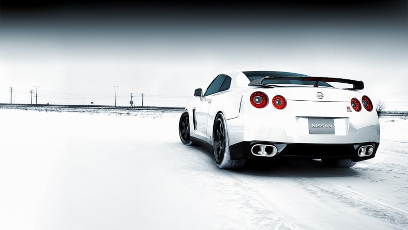 snow, Super Car, vehicle, Nissan, white cars, supercars, high key, car, landscape, Nissan GT-R, winter, 1080P, Nissan GTR