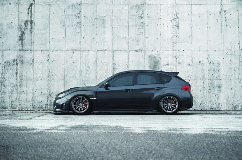 Stance, luxury, city, hatchback, Stanceworks, street, black, motor vehicle, Subaru, stationary, architecture, day, car, built structure, retro styled, 1080P