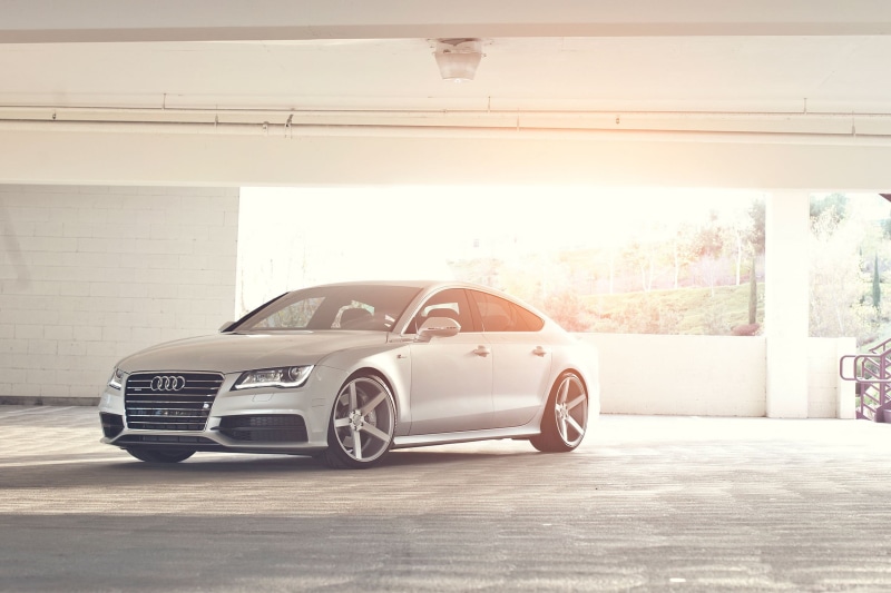 car, indoors, Audi, transportation, no people, day, wealth, motor vehicle, architecture, white color, vehicle, mode of transportation, Stanceworks, sedan