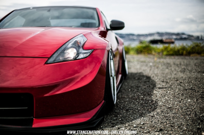 Stance, headlight, vehicle, transportation, car, day, no people, road, Stanceworks, stationary, close-up, land vehicle, wheel, city, focus on foreground
