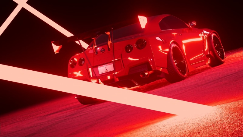 1080P, Nissan GTR, Rocket Bunny, red