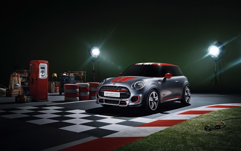 Mini Cooper Concept, john, 2K, red, concept, works, Mini Cooper, hatchback, grey, cooper, mini
