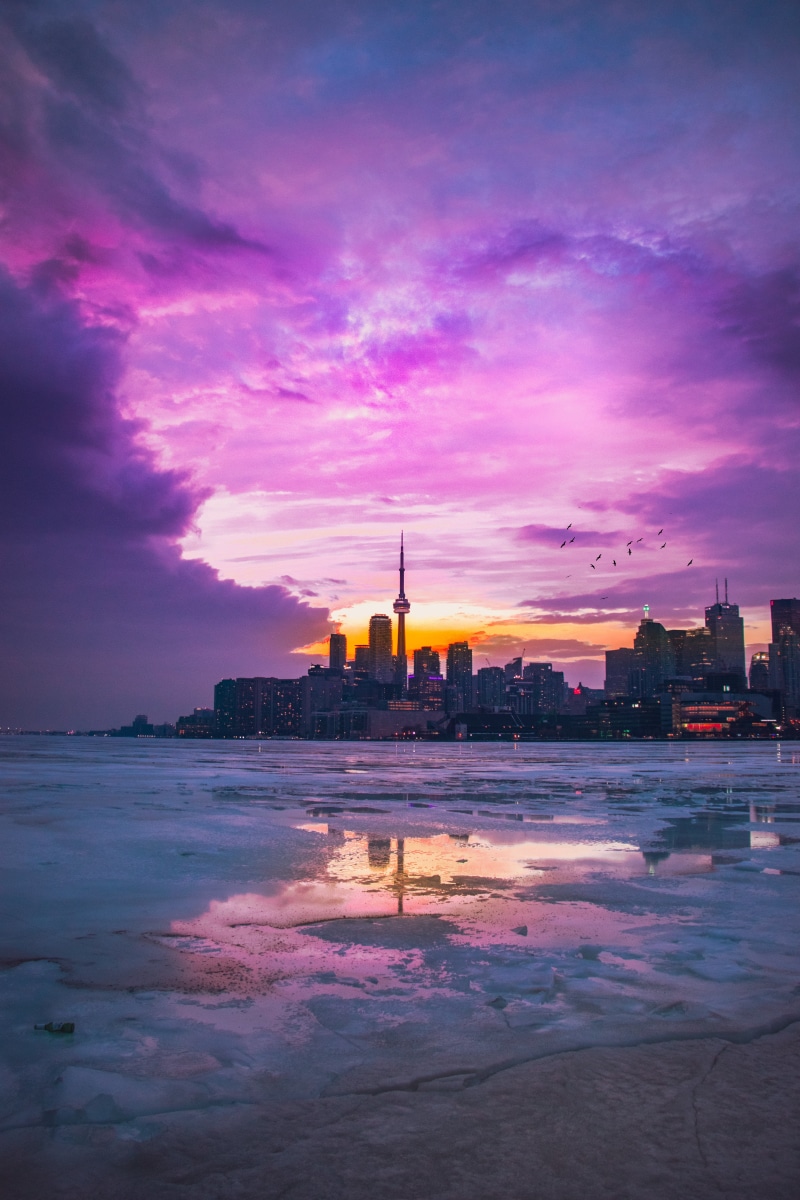 Toronto, vertical, city, sunset, 5K, nature