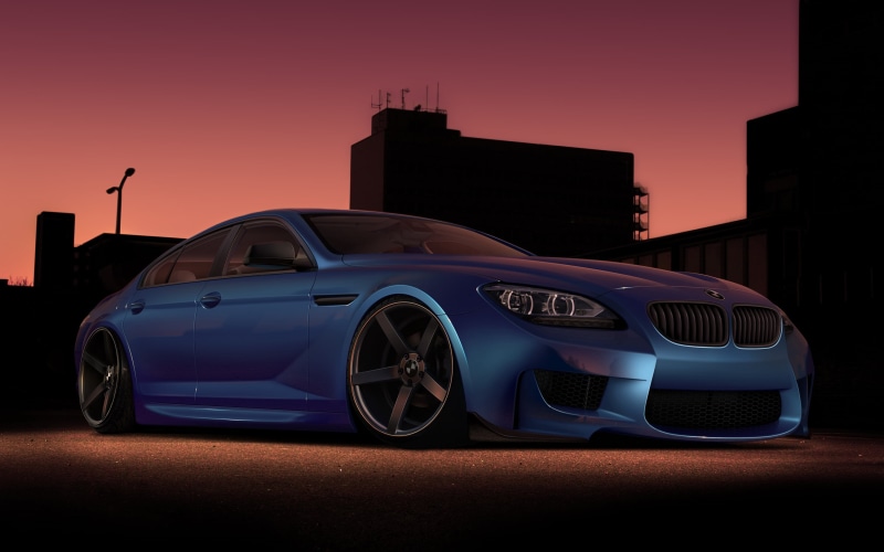 sedan, red, sky, tuning, illuminated, city, BMW, virtual tuning, sports car, 2K, wheel, chrome, modern, blue, mode of transportation, rechange, purple