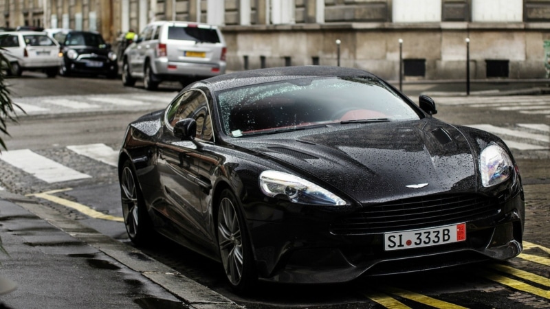 ruined, misfortune, damaged, stationary, built structure, street, road, Aston Martin Vanquish, city, demolished, Aston Martin, land vehicle, transportation