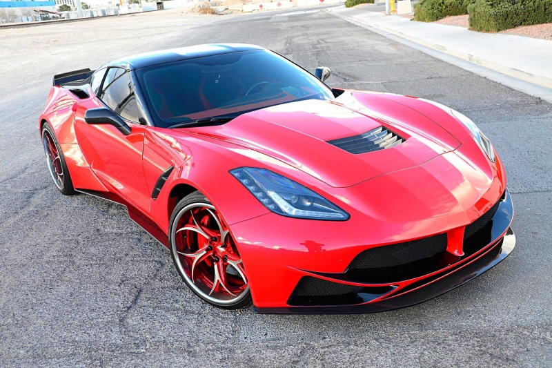 muscle, transportation, corvette, crash, mode of transportation, sports car, red, parking lot, land vehicle, supercar, street, wheel, damaged, car, road