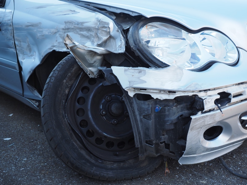 road, Broken, jack, damage, day, vehicles, bent, ruined, land vehicle, damaged, street, demolished, stationary, wheel, transportation, metal, headlight