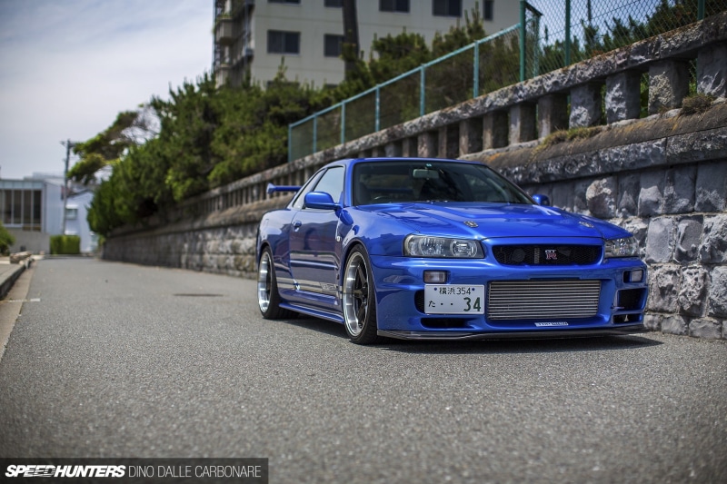 Skyline R34, car, Nissan Skyline, vehicle, Speedhunters, Nissan, 1080P, blue cars