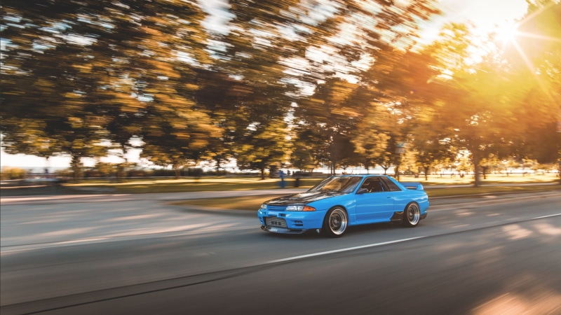car, R32, 1080P, Nissan Skyline, in motion, GT-R