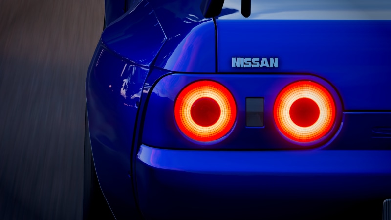 r32, skyline, Nissan, taillights, Forza, logo, blue, Forza Horizon 4, car, horizon, vehicle, GT-R, 4K