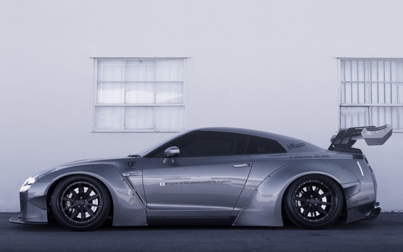 gray, nissan, gt-r, tuning, car, side, 720P, gt, r, sports