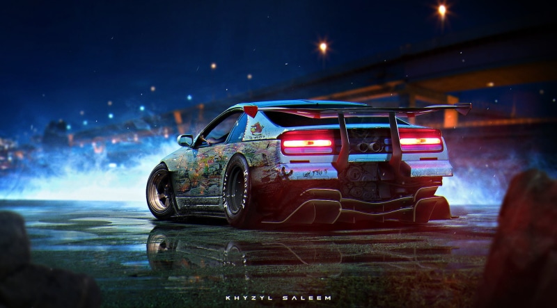 Stance, stickers, futuristic, 720P, car, Nissan 300ZX, Angry Birds, Khyzyl Saleem, cigarettes