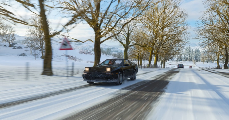 Toyota Supra MK3, 720P, Forza, snow, Forza Horizon 4, Toyota, trees