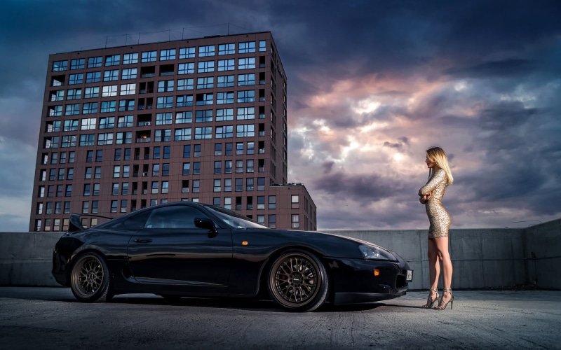 Toyota, Supra, 1080P, Girl
