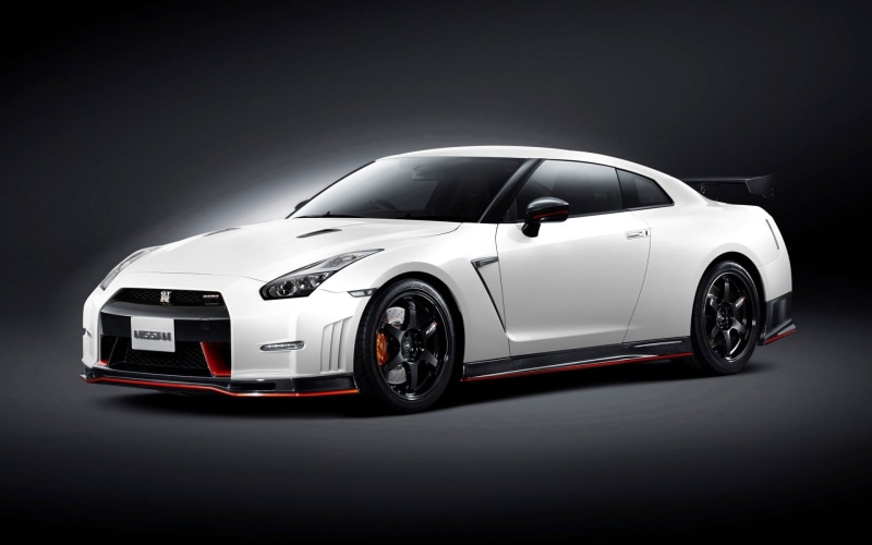 Nissan GT-R R35, red, mercedes, motion, black background, no people, studio shot, chrome, white, sports car, wheel, Nismo, 1080P, Nissan, wealth, benz