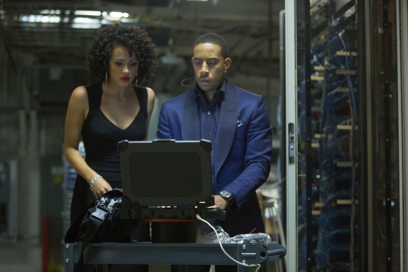 working, Nathalie Emmanuel, Ludacris, people, mid adult men, industry, machinery, technology, standing, teamwork, Furious 7, Fast and Furious, indoors