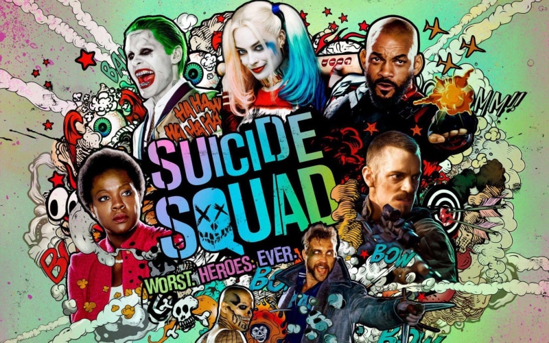 men, child, males, multi colored, adult, people, Suicide squad, indoors, 720P, Joker, portrait, young women, Harley quinn, looking at camera, Enchantress