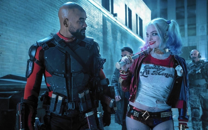 dc, squad, front view, day, quinn, waist up, sq, Movies, hollywood, Hollywood Movies, deadshot, building exterior, men, communication, people