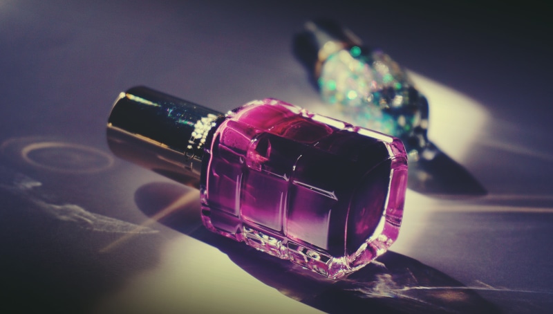 jewelry, table, 5K, purple, technology, focus on foreground, pink color, multi colored, studio shot, polish, cosmetics, surface, containers, single object