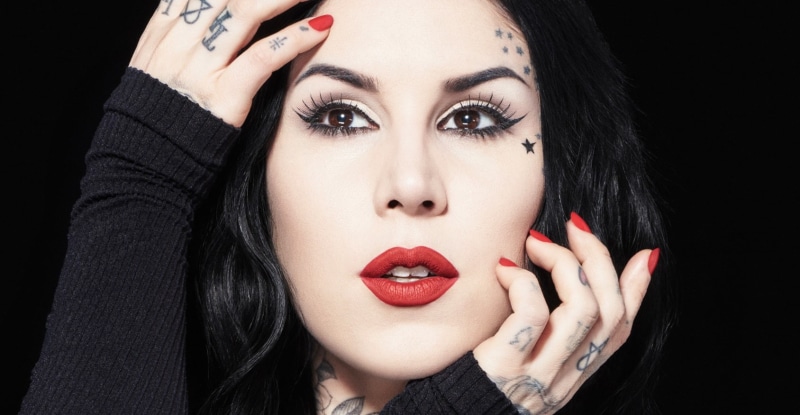 hand, hair, lipstick, human body part, hairstyle, nail polish, Tattoo Artist, red nails, headshot, manicure, women, body part, 720P, red, beauty, Kat Von D