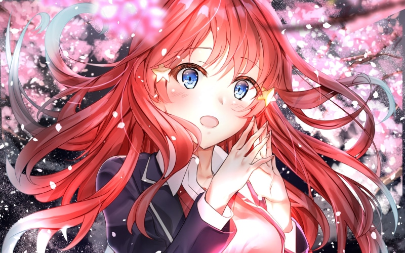 Blue Eyes, The Quintessential Quintuplets, Girl, 1080P, Blush, Red Hair, Face, Anime, Itsuki Nakano