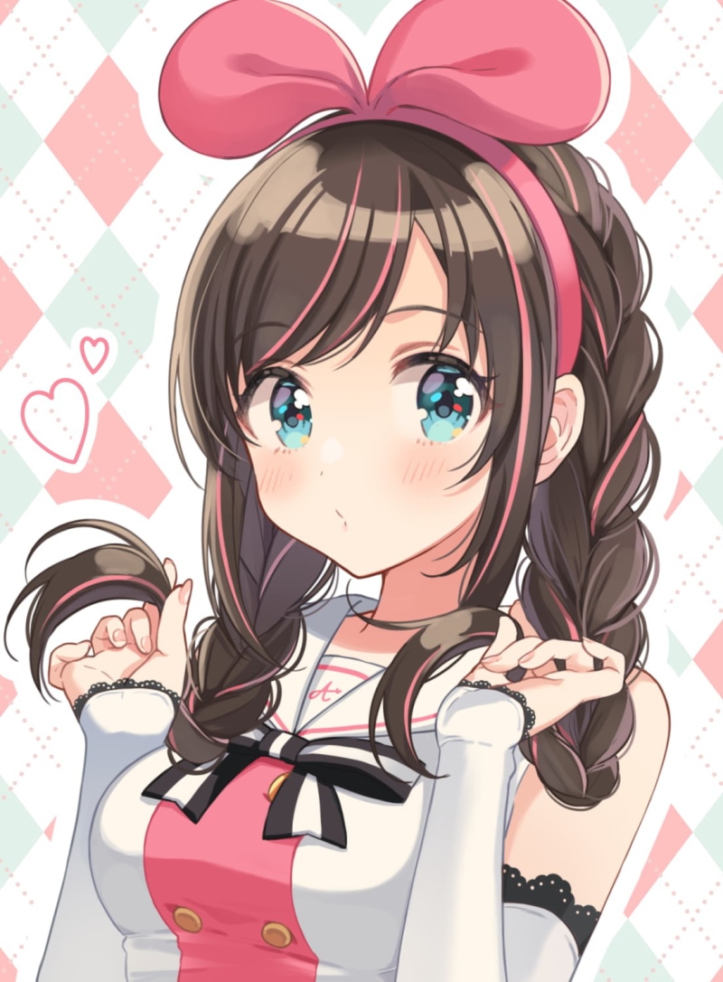 Kizuna Ai, beautiful woman, women, hairstyle, fingernails, young adult, representation, Virtual Youtuber, leisure activity, close-up, digital composite