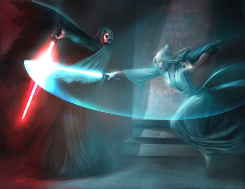 Star Wars Knights of the Old Republic II, Darth Nihilus, Sith (Star Wars), Star Wars, Mask, Lightsaber, Woman, Angel, Red Lightsaber, Hood, Jedi, 1080P