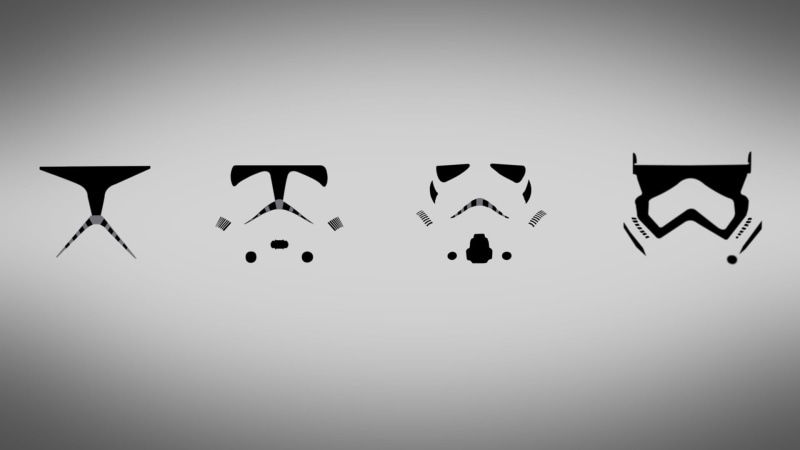 simple, Star Wars, clone trooper, assorted, design, copy space, lighting equipment, white, symbol, vector, minimalism, designs, isolated, illustration