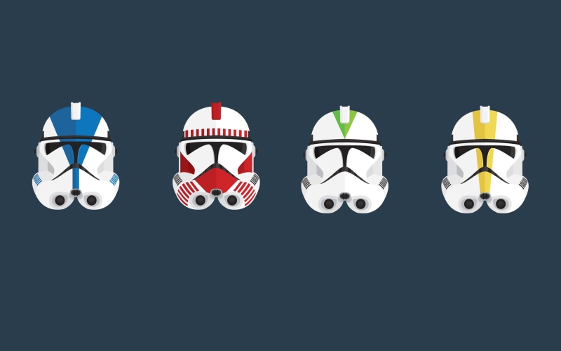 minimalism, 4K, Star Wars, clone trooper, helmet, clone commander