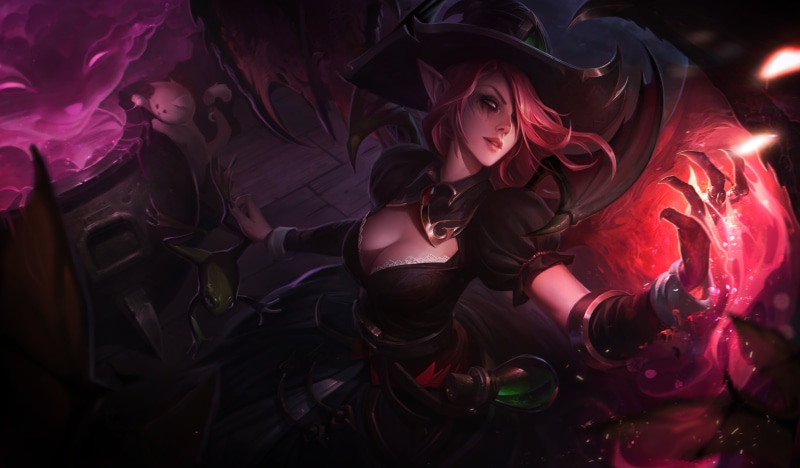 League of Legends, 4K, witch, Morgana (League of Legends)