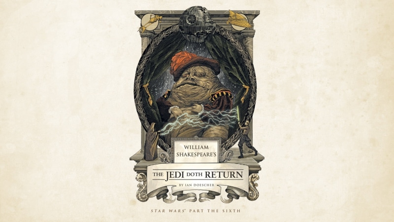 sci-fi, tragedy, Luke Skywalker, Black Death, Emperor Palpatine, science fiction, theater, movie, artwork, The Return of Jedi, 1080P, film, Jaba The Hut