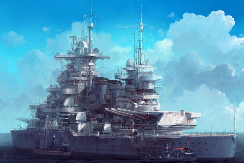 nautical vessel, no people, environmental issues, artwork, 480P, fuel and power generation, military, steel, gray, Battleship, digital, white, ship, sea