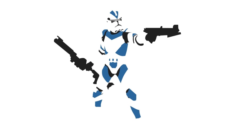 connection, Star Wars, white color, computer icon, cut out, symbol, white background, blue, troopers, sign, wars, communication, clone, illustration, studio shot
