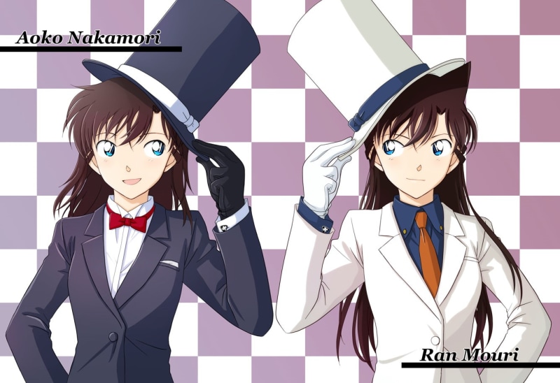 business person, indoors, looking at camera, Ran Mouri, standing, business, manga, women, adult, men, well-dressed, necktie, studio shot, 720P, hairstyle