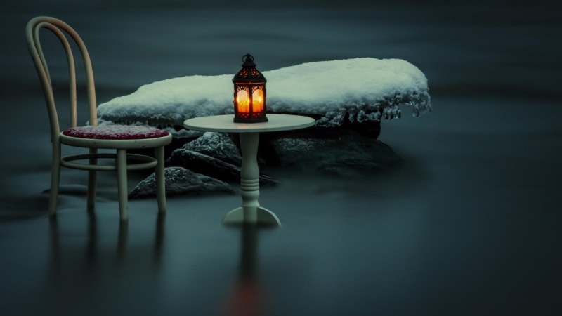 long exposure, candle, white, fire, wooden, no people, food and drink, lantern, icicle, artwork, ice, blurred, rock, fire - natural phenomenon, cold temperature