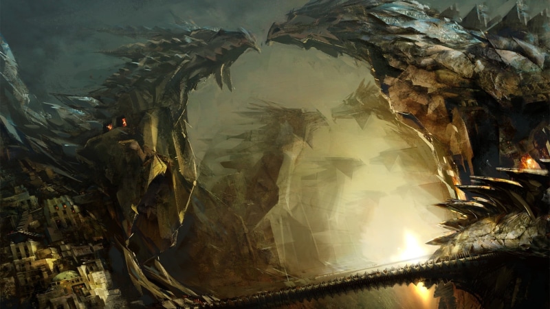 physical geography, lake, gray, Guild Wars 2, 1080P, illuminated, nature, water, Guild Wars, plant part, plant, reflection, rock, beauty in nature, dragons