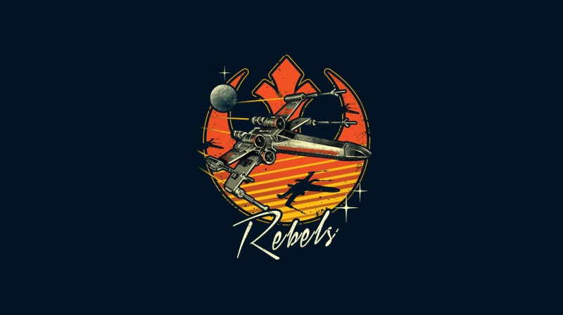 Retro Rebels, T-65, X-wing, Vincenttrinidad, Minimalism, Art, 80s, 1080P, Vincent Trinidad, by Vincenttrinidad, by Vincent Trinidad, T-65 «X-wing», Rebels Space Ship in Retro Style