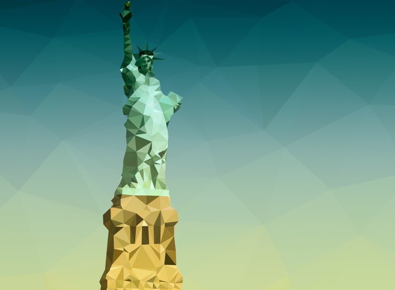 hd, adobe, px, liberty, 1920x1412 px, Low Poly, photoshop, low, Statue of Liberty, aircraft, art, Triangle, statue, 1080P, x, poly, Adobe Photoshop, Blue