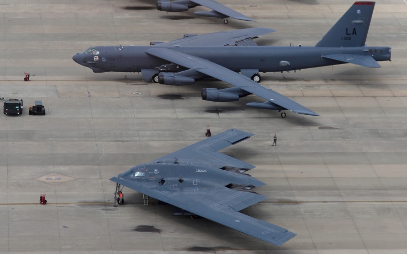 airport runway, military, strategic bomber, airport, aircraft, travel, public transportation, side view, day, transportation, military aircraft, 2K, high angle view